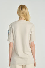 TATRY Beige cotton patch t-shirt