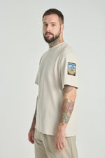 TATRY Beige cotton patch t-shirt