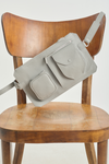 Elephant grey leather belt bag