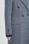 Soft blue harris tweed tailored coat