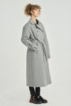 Light grey quilted trench coat