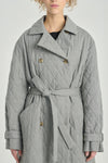Light grey quilted trench coat