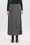 Denim grey wool twill skirt-pants