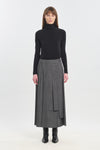 Denim grey wool twill skirt-pants