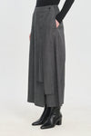 Denim grey wool twill skirt-pants