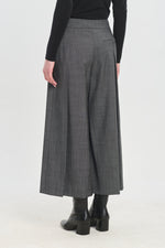 Denim grey wool twill skirt-pants