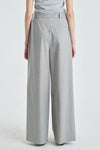 Light grey wool oversized straight leg pants