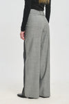 Denim grey wool twill wide leg pants