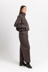 Earth brown soft touch cotton unisex urban jacket