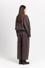 Earth brown soft touch cotton paperbag pants
