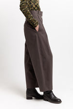 Earth brown soft touch cotton paperbag pants
