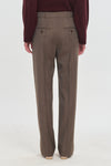 Brown light wool straight leg pants