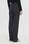 Dark slate light wool straight leg pants