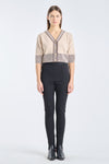Black stretch wool stirrup pants