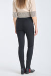 Black stretch wool stirrup pants