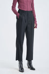 Black viscose wool cropped pants