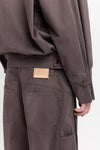 Earth brown soft touch cotton bow-leg jeans