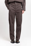 Earth brown soft touch cotton bow-leg jeans