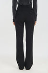 Black soft touch wool slim leg pants