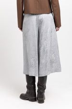Silver textured fluid shorts