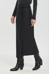 Black mohair shantung long skirt