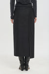 Black mohair shantung long skirt