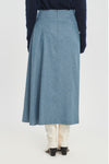 Light blue wool silk tweed asymmetric skirt