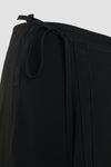 Black crepe de chine wrap skirt