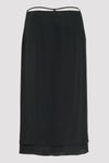 Black crepe de chine wrap skirt