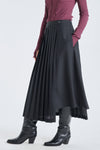Black skirt with pleated panel