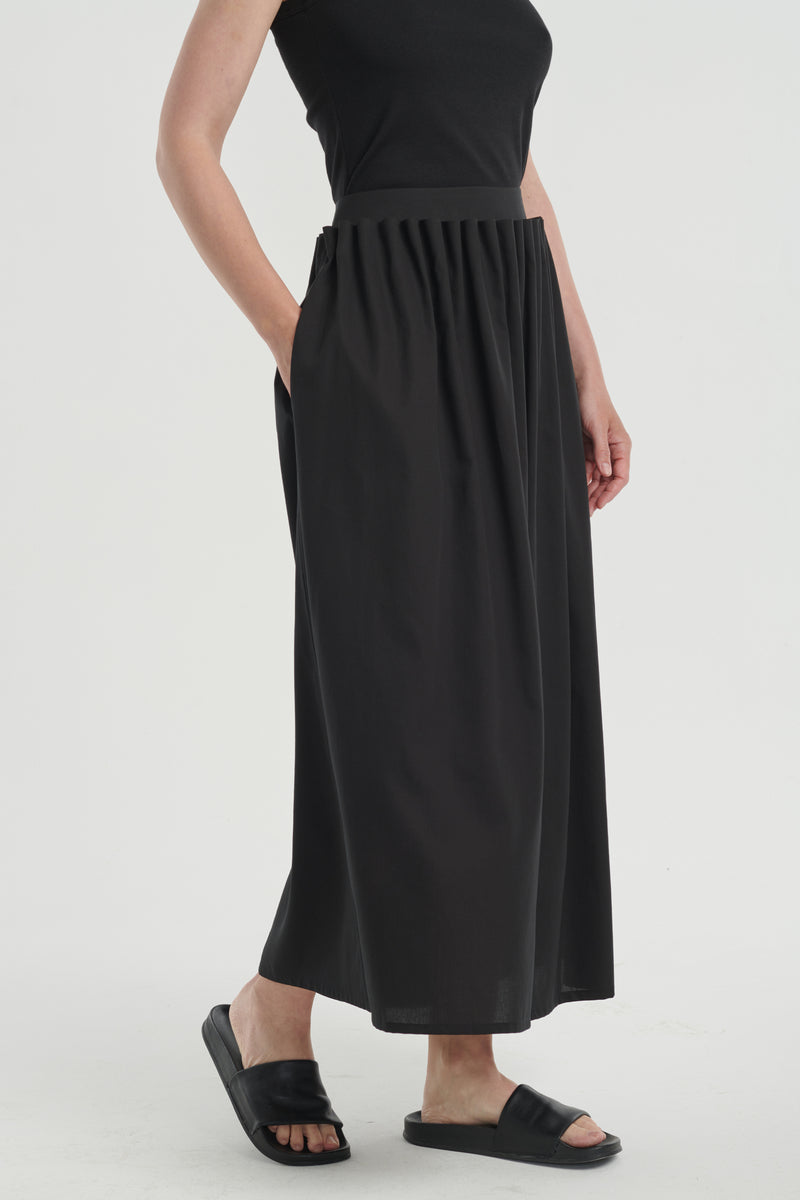 Black summer cotton twill curtain skirt