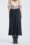 Black viscose midi skirt