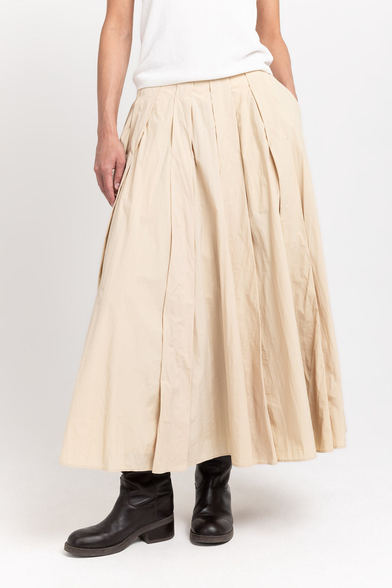 Butter beige crinkle effect voluminous skirt