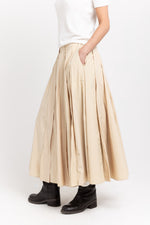 Butter beige crinkle effect voluminous skirt