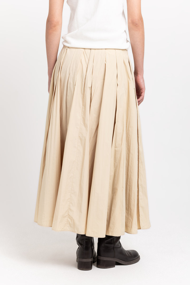 Butter beige crinkle effect voluminous skirt