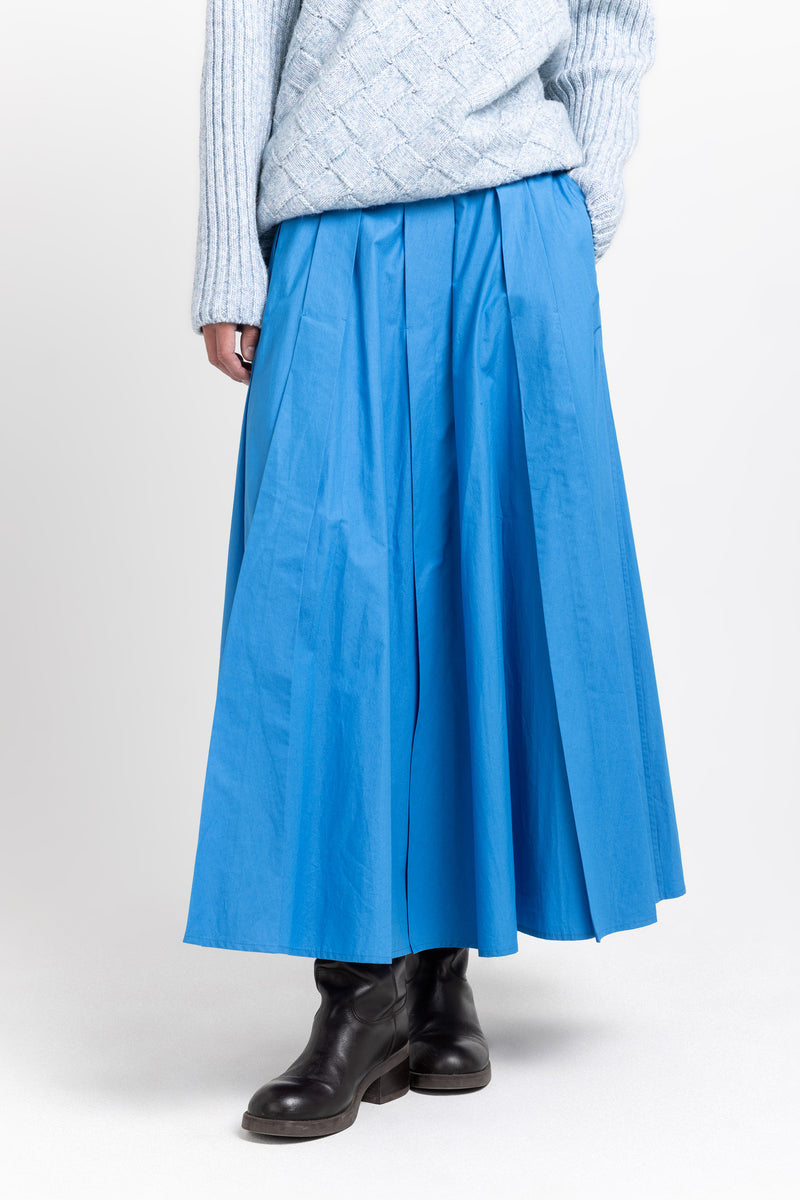 Cobalt blue poplin voluminous skirt