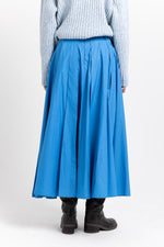 Cobalt blue poplin voluminous skirt