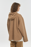 Brown wool jersey hooded sweatshirt