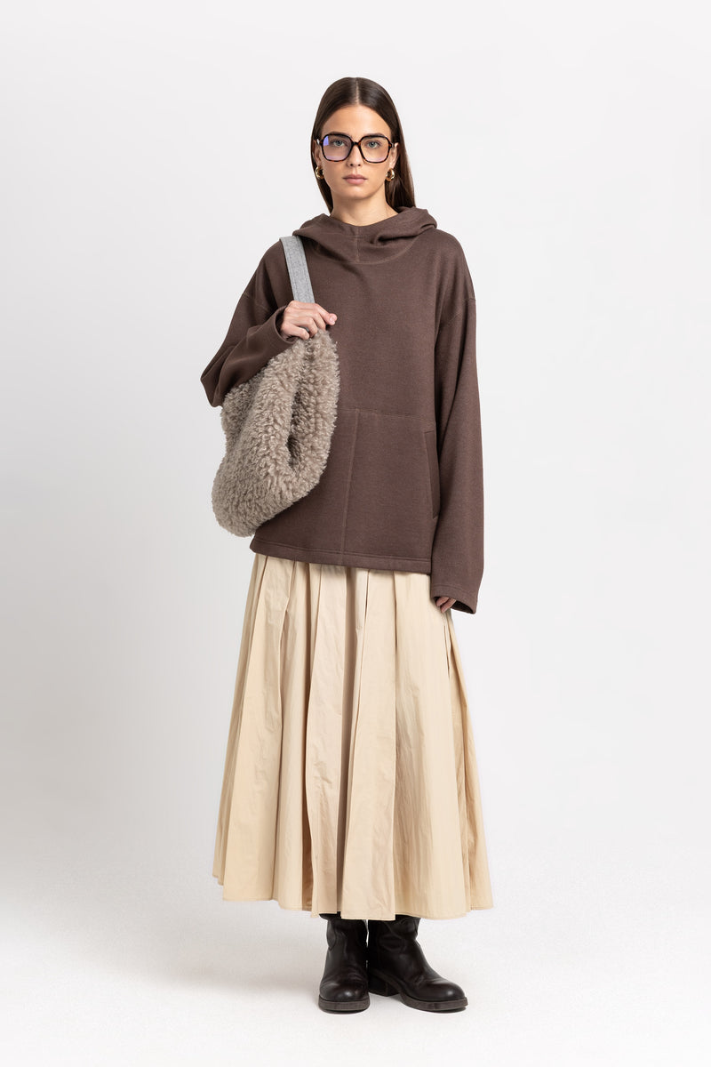 Earth brown unisex hooded sweatshirt