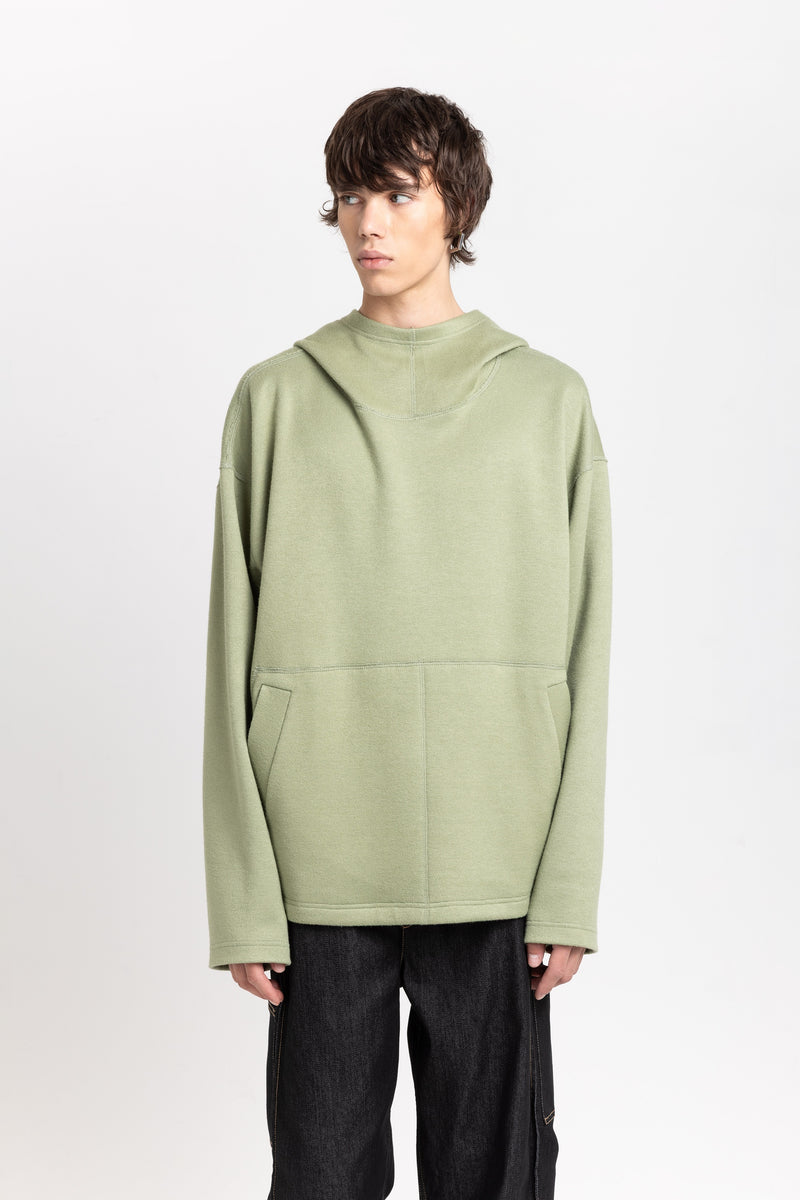 Willow green unisex hooded sweatshirt