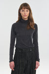 Anthracite cupro jersey jersey rollneck top