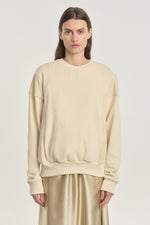 Light beige cotton jersey sweatshirt