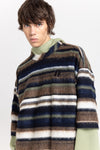 Striped mohair short sleeve sweatshirt