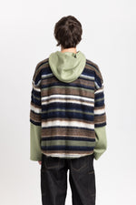 Striped mohair short sleeve sweatshirt