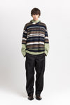 Striped mohair short sleeve sweatshirt