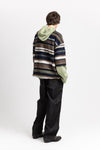 Striped mohair short sleeve sweatshirt