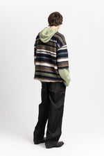 Striped mohair short sleeve sweatshirt