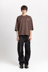 Dark brown long leather belt