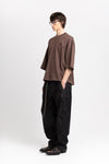 Earth brown double jersey short sleeve sweatshirt