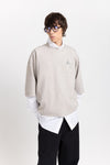 Grey stretch wool crepe short sleeve sweatshirt